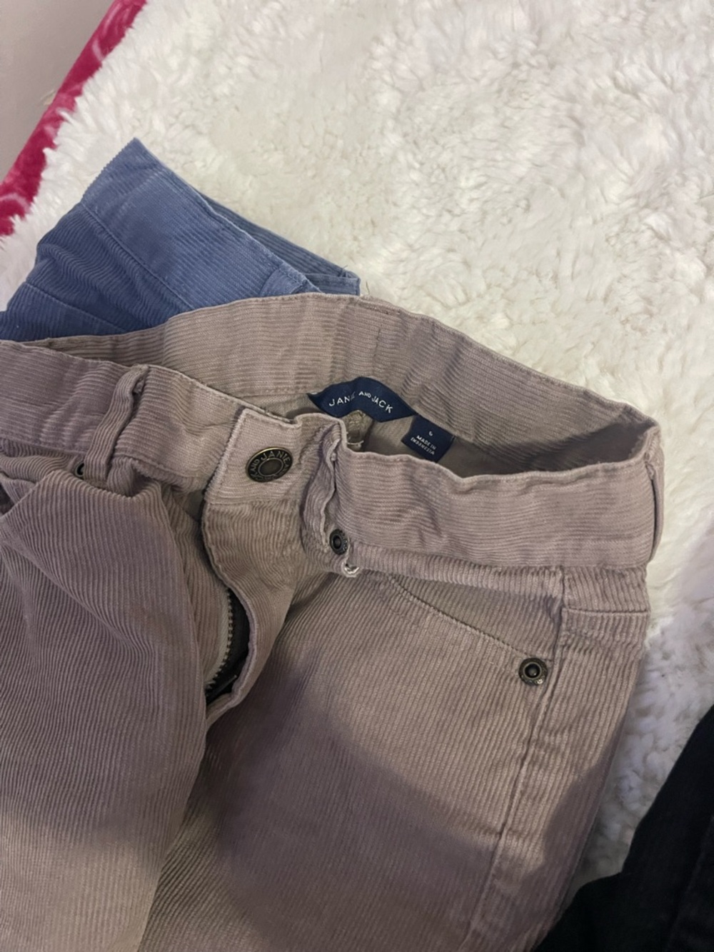 Janie and Jack Corduroy Pants Trio in Blue, Taupe, and Black - Picture 7 of 9